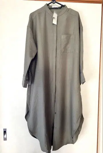 새상품 SM2 사만사 모스모스 밴드 카라 셔츠 원피스 카키