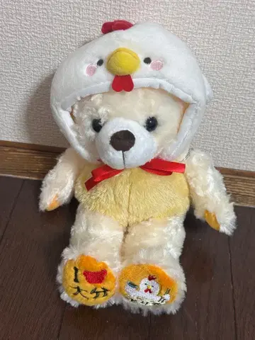 닭 모자를 쓴 곰 봉제 인형 고토치 베어 오이타 토리텐