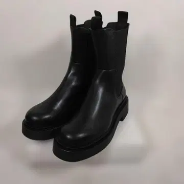 h&m 사이드 고어 부츠 블랙 통굽 37