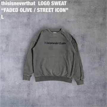 thisisneverthat 로고 맨투맨 L 올리브 페이드 한국 스트릿