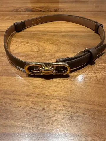 ANAYI 더블 백 슬라이드 벨트 다크 브라운