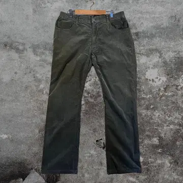 구제 의류 팬츠 롱 바지 짙은 녹색 남성용 여성용 코듀로이 가을 겨울