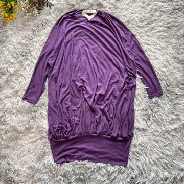 [레어] 후가함 티셔츠 튜닉 [F] 퍼플 코쿤 실루엣