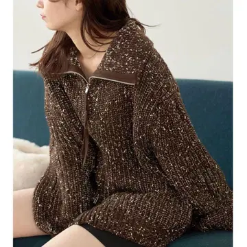 새상품 Kastane MIX 하이넥 ZIP 니트