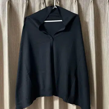 새상품급 무인양품 블랙 니트 판초 버튼 포함