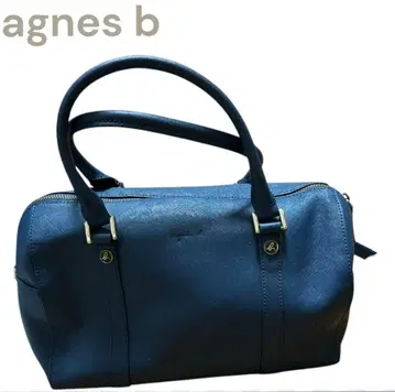 agnes b 네이비 가죽 숄더백