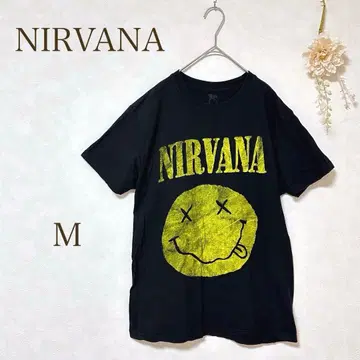 [ NIRVANA ] T셔츠 스머프 스마일 반팔 M 사이즈 블랙 로고
