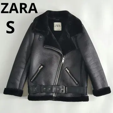 새상품급 ZARA 여성용 페이크 무스탕 더블 라이더 자켓 두꺼운