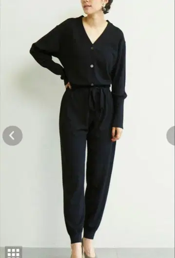 개럴개런트 니트 올인원 허리 리본 포함 블랙