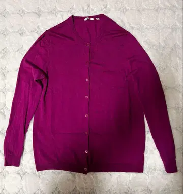 유니클로 UNIQLO 울 가디건 퍼플 XL
