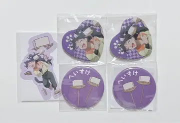 닌타마 란타로 쿠쿠치 뱌이스케 난자타운 하트 캔뱃지 스티커