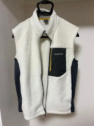 montbell 플리스 베스트 L 사이즈 화이트/블랙