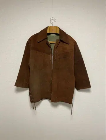 60s VINTAGE 가죽 자켓 스웨이드 레이스 빈티지