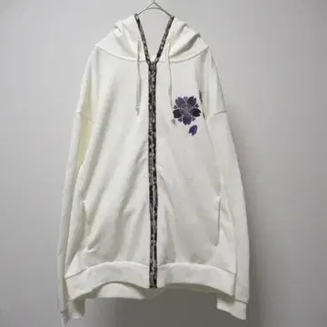 미야비유이 부분 일본풍 패턴 자수 풀 집업 후드티 XL