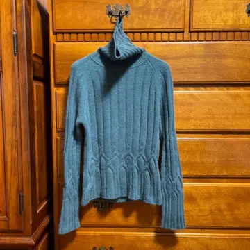 ANNE KLEIN 그린 캐시미어 터틀넥 M 사이즈