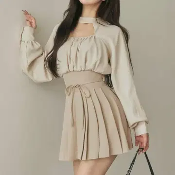 다리치 도킹 코르셋 플리츠 미니 원피스 F