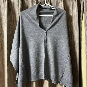 새상품급 무인양품 그레이 긴팔 가디건 판초