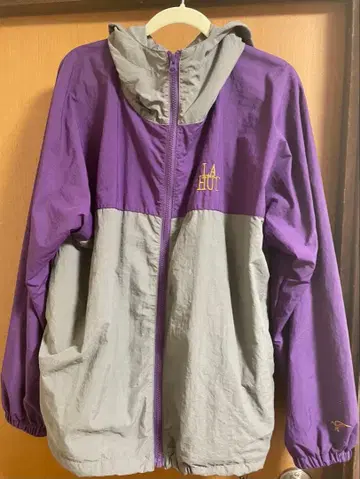 La Hutte 후드 부착 자켓 보라색/그레이