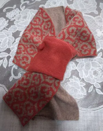 밀라숀 내몽골산 캐시미어 100% 자카드 니트 머플러