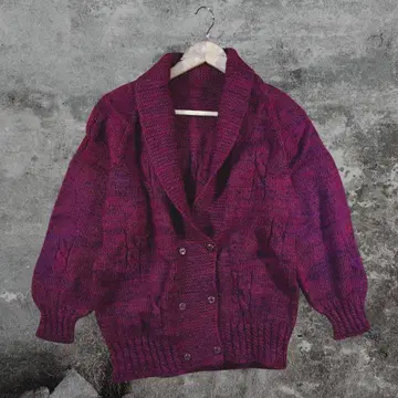 구제 의류 상의 가디건 빨간색 긴팔 남성용 여성용 가을 겨울