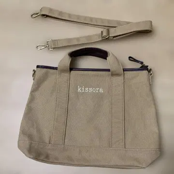 kissora 숄더백 베이지 캔버스