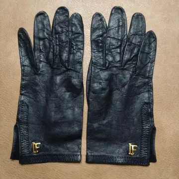 가죽 장갑 블랙 골드 로고 포함