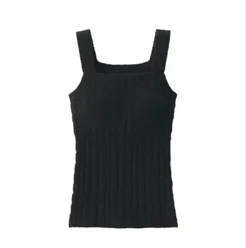 무인양품 코튼 혼방 복슬복슬 니트 브라 탱크탑 케이블 무늬