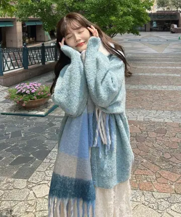 idem 믹스 컬러 니트 가디건