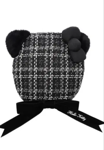 유니버셜 USJ 헬로키티 체크 무늬 베레모