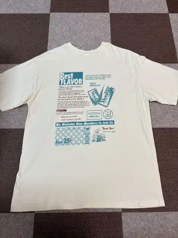 moussy 마우지 로고 백 프린트 T셔츠 화이트 블루 완판템