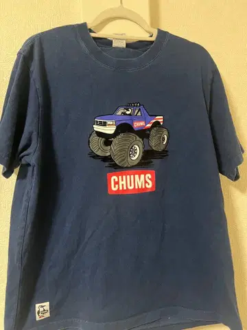레어 CHUMS 몬스터 배기 카 T셔츠 네이비 XL