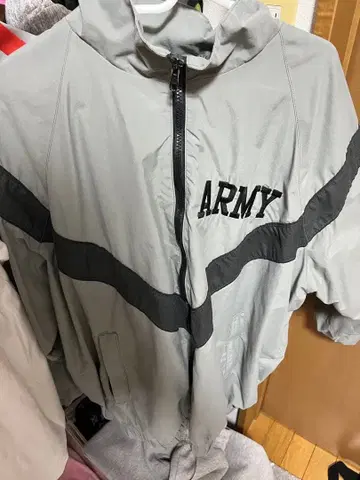 ARMY 로고 그레이 나일론 자켓