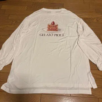 GELATO PIQUE 화이트 백 케이크 패턴 롱 슬리브 룸웨어