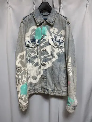 ZARA 그래픽 프린트 오버 사이즈 데님 자켓