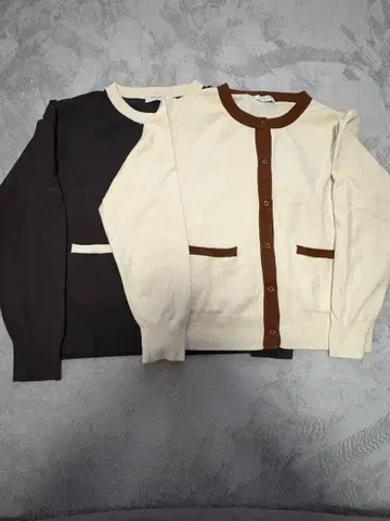 머신 워셔블 실크 배색 니트 가디건