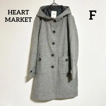 HEART MARKET 후드 부착 롱 코트 성숙 캐주얼 그레이