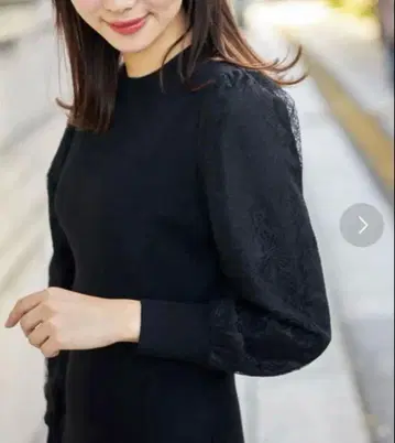 새상품급 토코 클로젯 소매 레이스 긴팔 니트 원피스 (M) 블랙