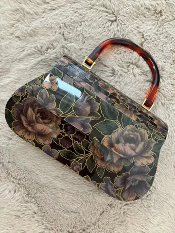 플로럴 프린트 핸드백 아크릴 일본 의류