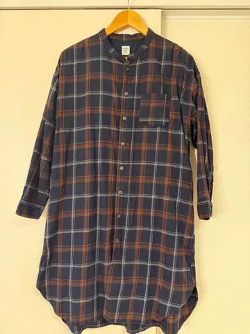 D.M.G. 체크 무늬 코튼 튜닉 긴팔