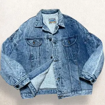 빈티지 80s 90s US 구제 의류 보아 안감 데님 자켓 오버 사이즈
