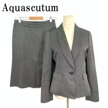 LA8583 아쿠아 스큐텀 스커트 수트 블랙 화이트 실크 울 11