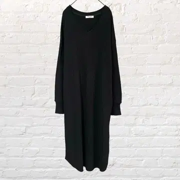 11088 프리 스토어 롱 니트 원피스 블랙 블랙 체형 커버