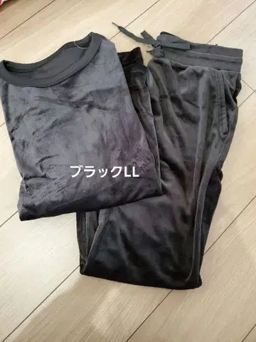 룸웨어 셋업 기모 벨로아 블랙 LL