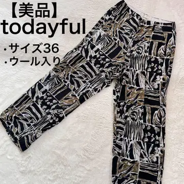 TODAYFUL 패치워크 패턴 팬츠 36 사이즈 울 혼방