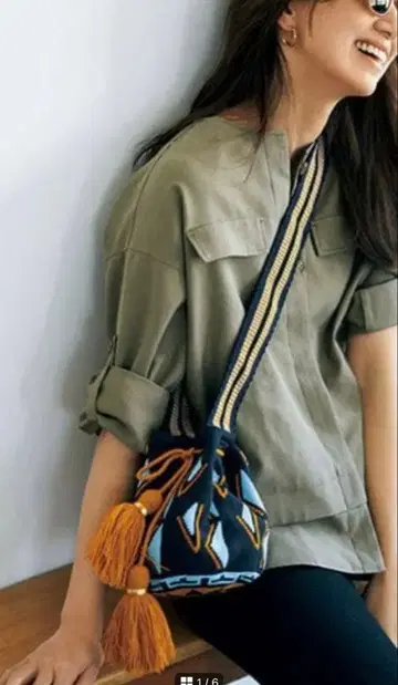 AALUNA 버킷 백 VERY 별주 FIERA (네이비 x 오렌지)