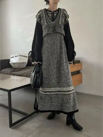 willfully 자카드 니트 원피스 세트