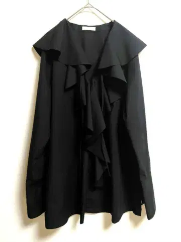 라운지 드레스 프릴 칼라 셔츠 블랙