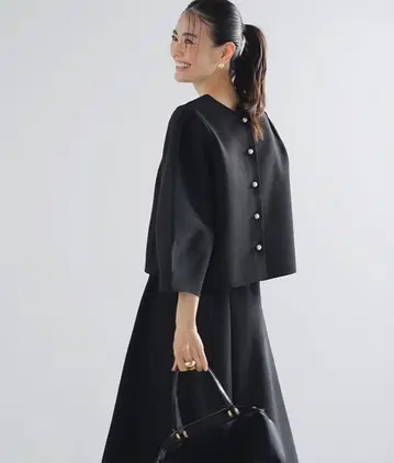 UNFILO 블랙 폼 니트 스커트 셋업 인기 완판템 S