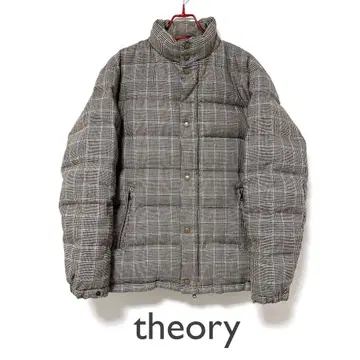 띠어리 [ 새상품급 ] 다운 자켓 글렌체크 블루종 베이지 브라운