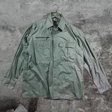 구제 의류 상의 Y셔츠 긴팔 그린 남성용 여성용 가을 겨울